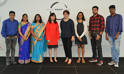 Golden Point Award 2019 Tamil Poetry and Short Story Winners with Mrs Rosa Daniel and Ms Goh Swee Chen